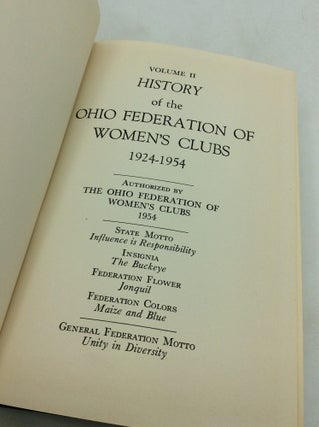 HISTORY OF THE OHIO FEDERATION OF WOMEN'S CLUBS, Volume II: 1924-1954