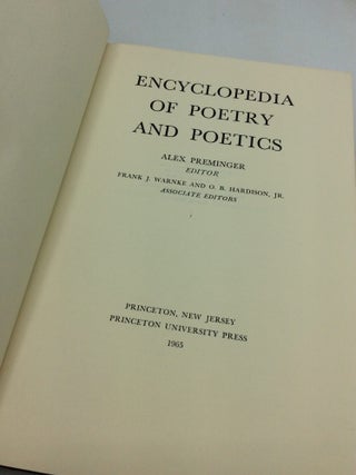ENCYCLOPEDIA OF POETRY AND POETICS