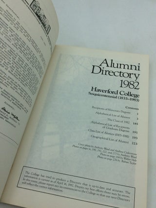 HAVERFORD COLLEGE ALUMNI DIRECTORY 1982