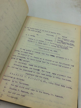 STATE OF OHIO vs. W.W. WHITE: Testimony in the Police Court of the City of Dayton