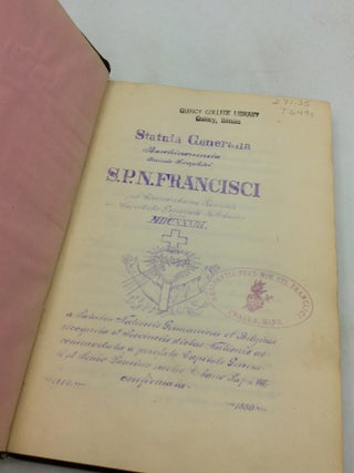 STATUTA GENERALIA Barchinonensia Ordinis Seraphici S.P.N. Francisci ...