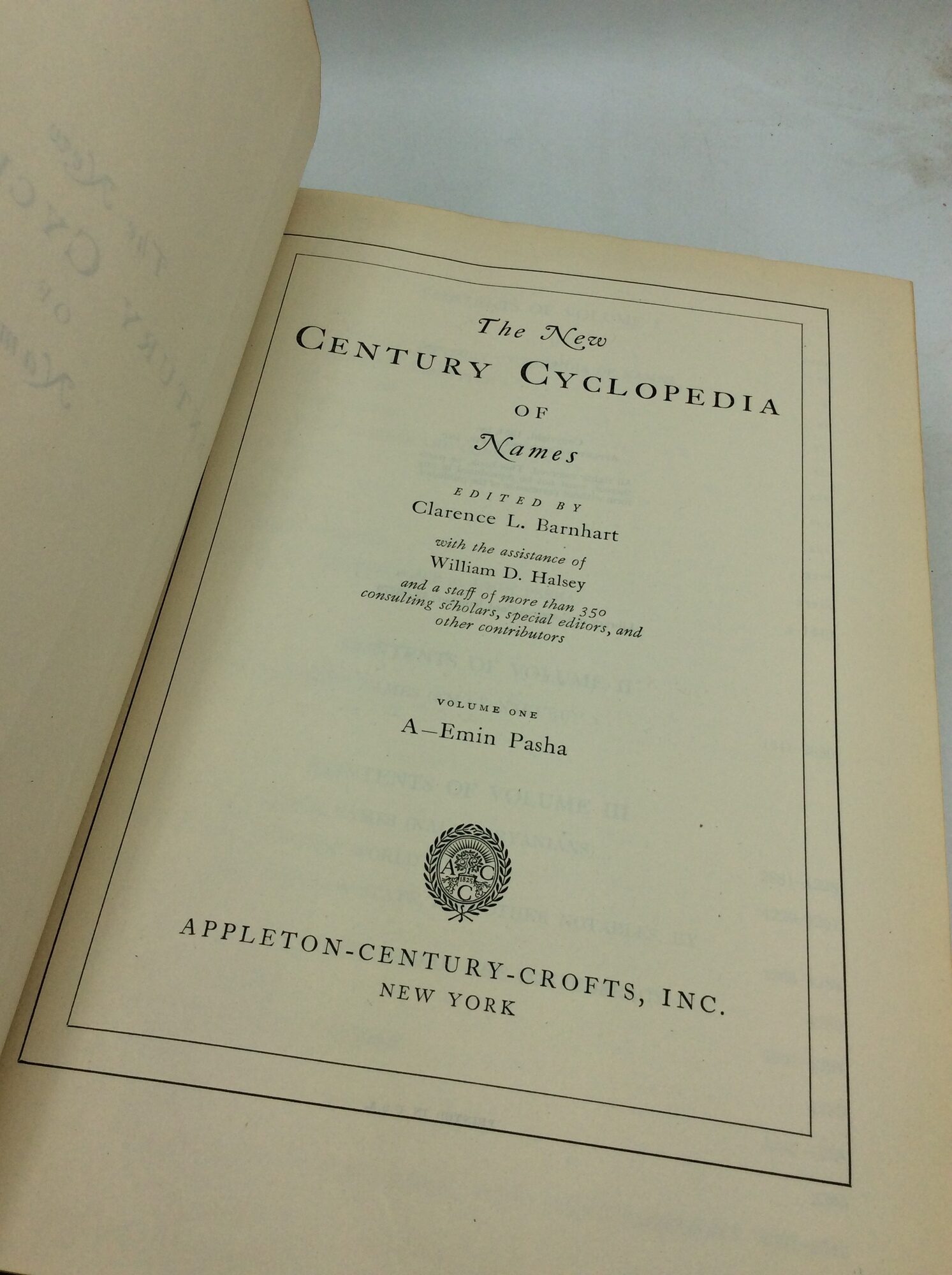 THE NEW CENTURY ENCYCLOPEDIA OF NAMES, Vols. I-III | ed. Clarence L ...