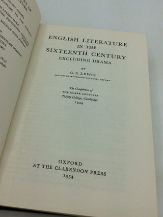 ENGLISH LITERATURE IN THE SIXTEENTH CENTURY Excluding Drama