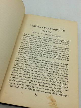 PRESENT DAY ETIQUETTE Including Social Forms
