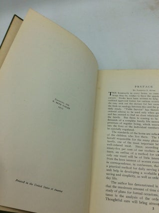 MEAL PLANNING AND TABLE SERVICE in the American Home