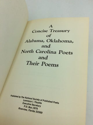A CONCISE TREASURY OF ALABAMA, OKLAHOMA, AND NORTH CAROLINA POETS AND THEIR POEMS