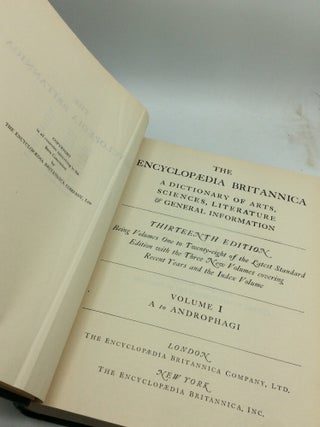 THE ENCYCLOPAEDIA BRITANNICA: Thirteenth Edition, Vols. 1-32