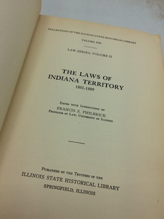 THE LAWS OF INDIANA TERRITORY, 1801-1809