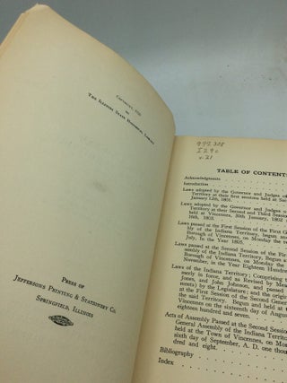 THE LAWS OF INDIANA TERRITORY, 1801-1809