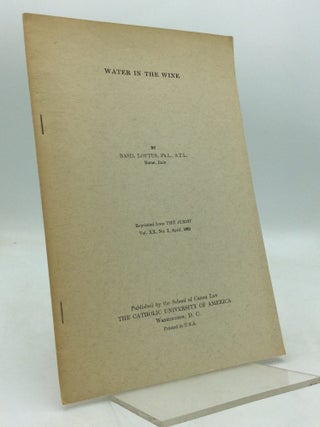 Item #325401 WATER IN THE WINE. Basil Loftus