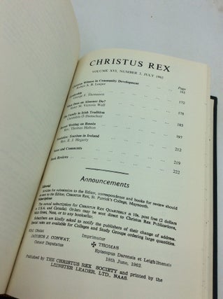 CHRISTUS REX: Vol. 16, Nos. 1-4 (1962)