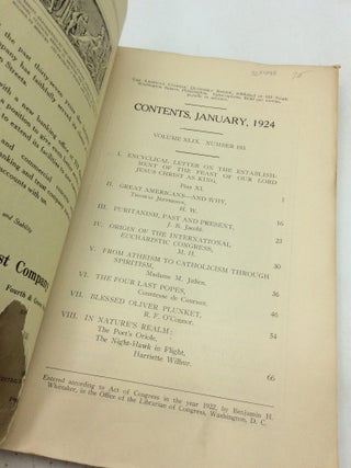 THE AMERICAN CATHOLIC QUARTERLY REVIEW: January 1924