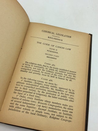 CANONICAL LEGISLATION CONCERNING RELIGIOUS