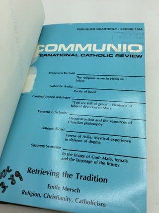 COMMUNIO: International Catholic Review, Vol. 16 (1989)
