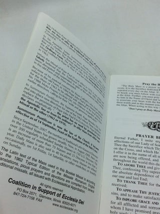 LATIN-ENGLISH BOOKLET MISSAL for Praying the Traditional Requiem Mass