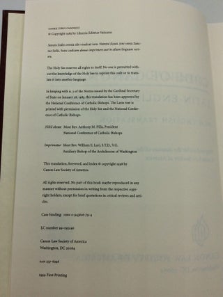 CODE OF CANON LAW: Latin-English Edition