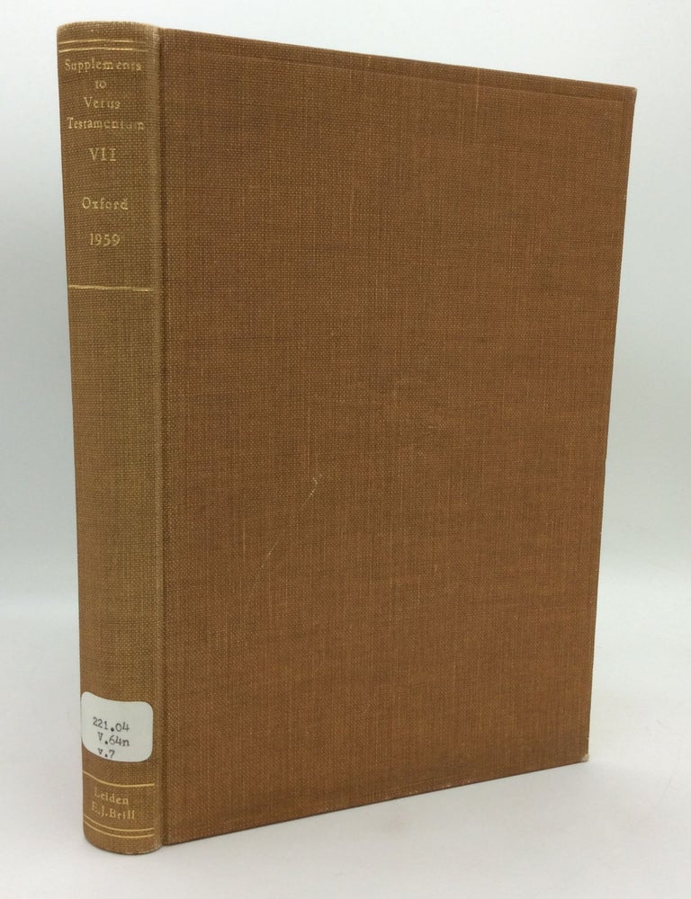 SUPPLEMENTS TO VETUS TESTAMENTUM: CONGRESS VOLUME: Oxford 1959