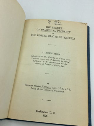 THE TENURE OF PAROCHIAL PROPERTY IN THE UNITED STATES OF AMERICA.