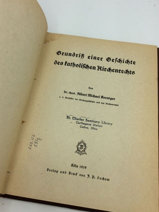 GRUNDRISS EINER GESCHICHTE DES KATHOLISCHEN KIRCHENRECHTS